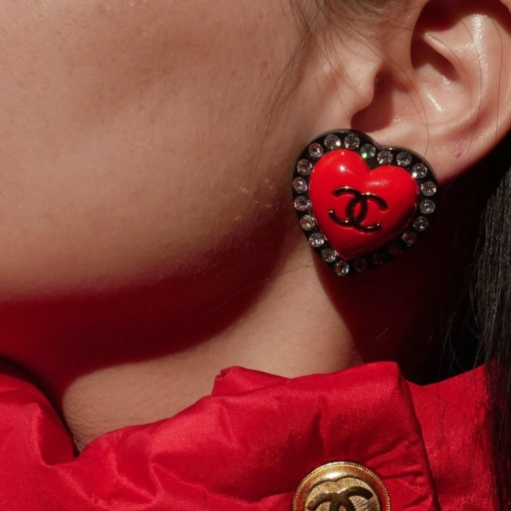 Chanel 1995 SS Heart crystal earrings - Picture 13 of 14